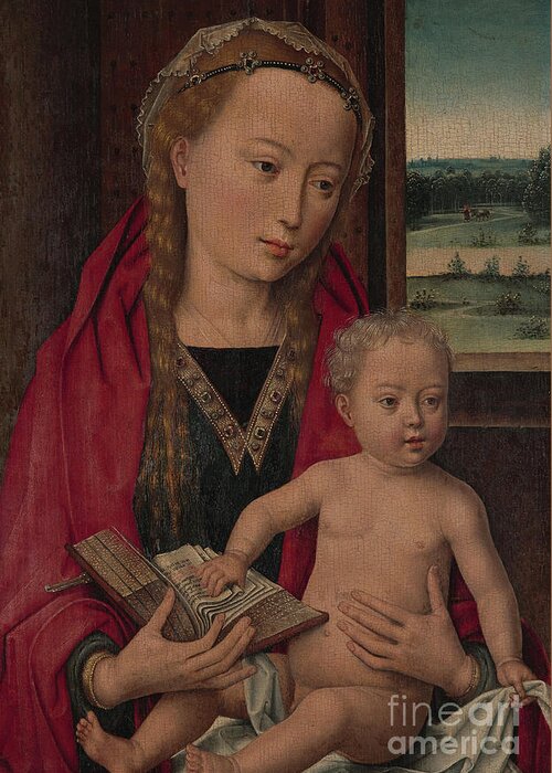 Virgin Greeting Card featuring the painting Hans Memling Virgin and Child by Hans Memling