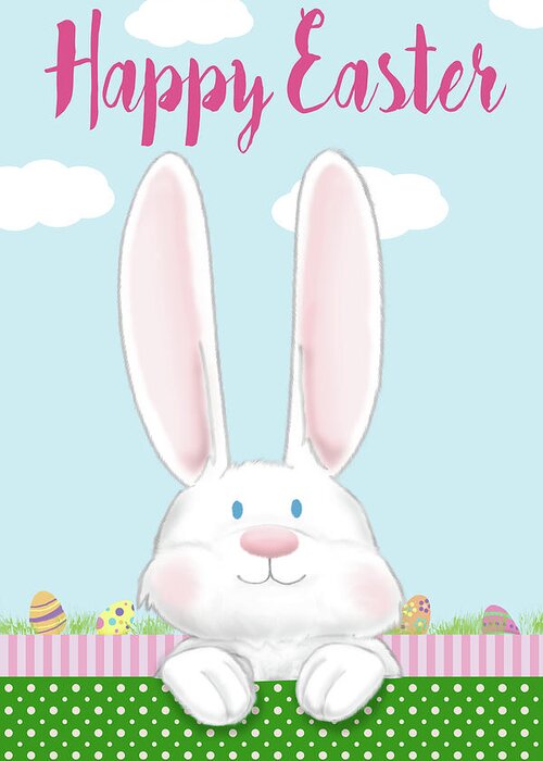 Happy Greeting Card featuring the digital art Happy Easter I by Sd Graphics Studio