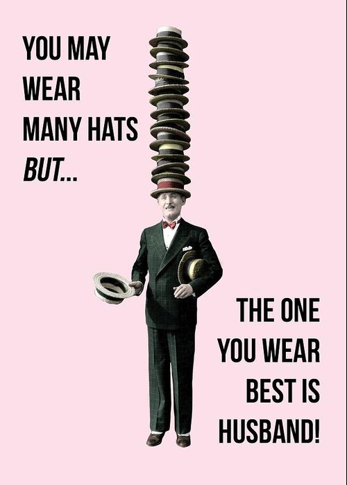 Color Image Greeting Card featuring the photograph Hat Man by Communique Cards