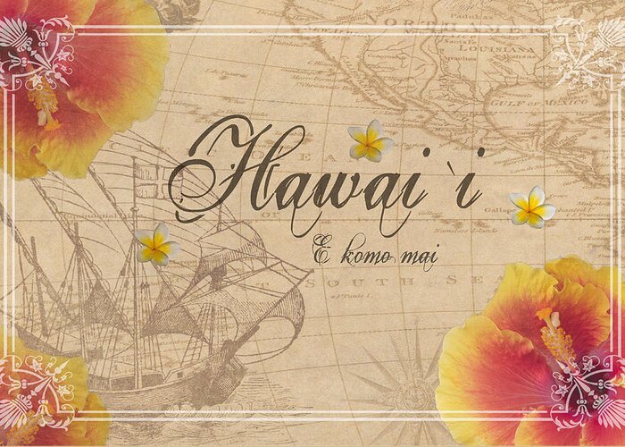 Hibiscus Greeting Card featuring the photograph Hawaii E Komo Mai by Alison Frank