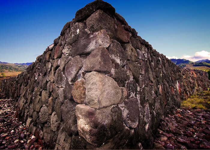 Stone Greeting Card featuring the photograph Hawaiian Rock Wall by Pheasant Run Gallery