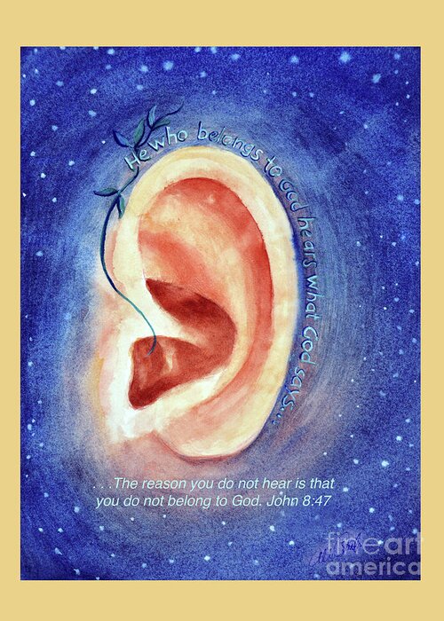 Hears Greeting Card featuring the painting Hears What God Says by Allison Ashton