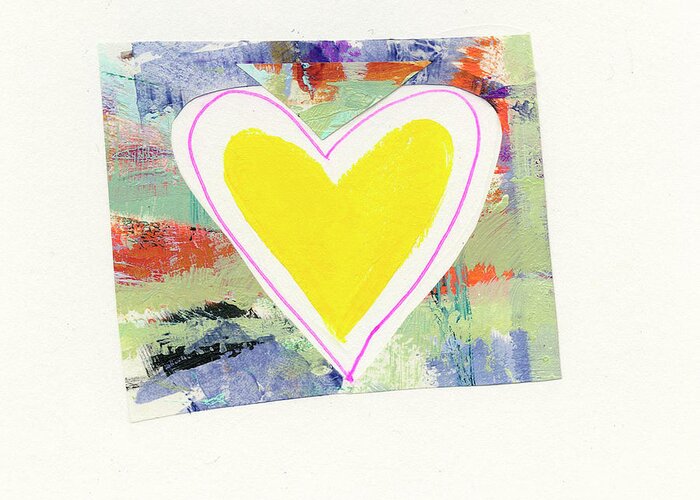Abstract Art Greeting Card featuring the painting Heart #34 by Jane Davies