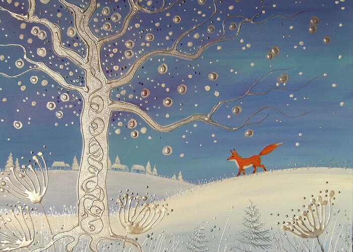 Heart Of Winter Greeting Card featuring the painting Heart Of Winter by Angie Livingstone