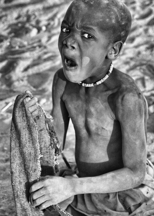 Boy Greeting Card featuring the photograph Himba Boy. by Joxe Inazio Kuesta Garmendia