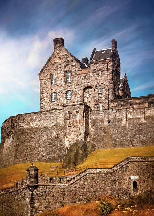 Edinburgh Castle Greeting Card featuring the photograph Historic Edinburgh Castle Scotland by Carol Japp