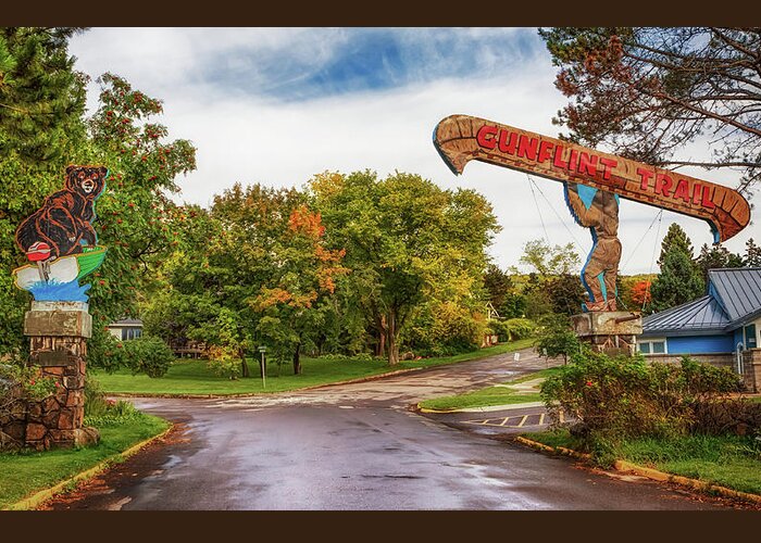 Gunflint Trail Greeting Card featuring the photograph Historic Gunflint Trail Welcome Signs by Susan Rissi Tregoning