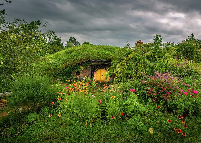 Hobbit House Greeting Card featuring the photograph Hobbit Garden in Bloom by Racheal Christian