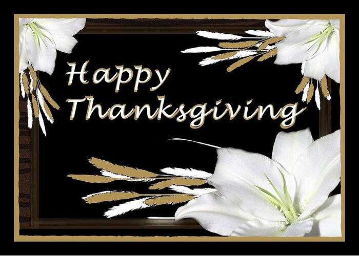 Digital Art Greeting Card featuring the digital art Holiday Card Happy Thanksgiving by Delynn Addams by Delynn Addams