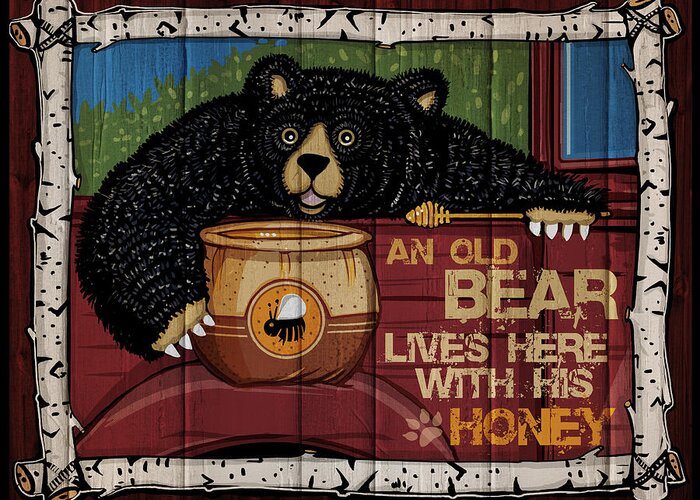 Honey Bear Greeting Card featuring the digital art Honey Bear by Ali Chris
