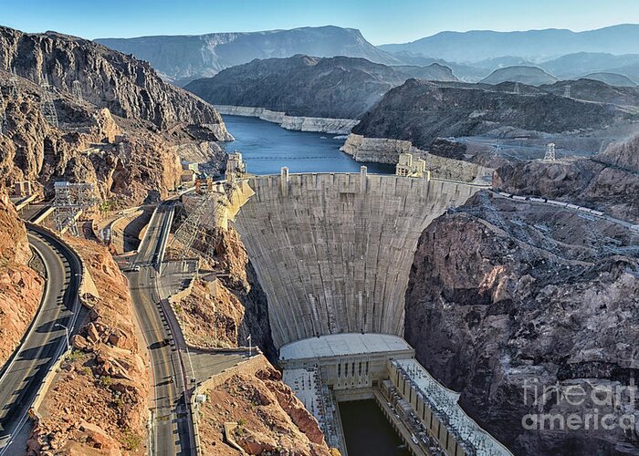 Top Artist Greeting Card featuring the photograph Hoover Dam in the Morning by Norman Gabitzsch