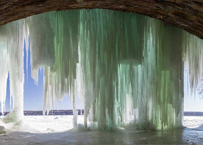 Ice Greeting Card featuring the photograph Ice Curtains by Lee and Michael Beek