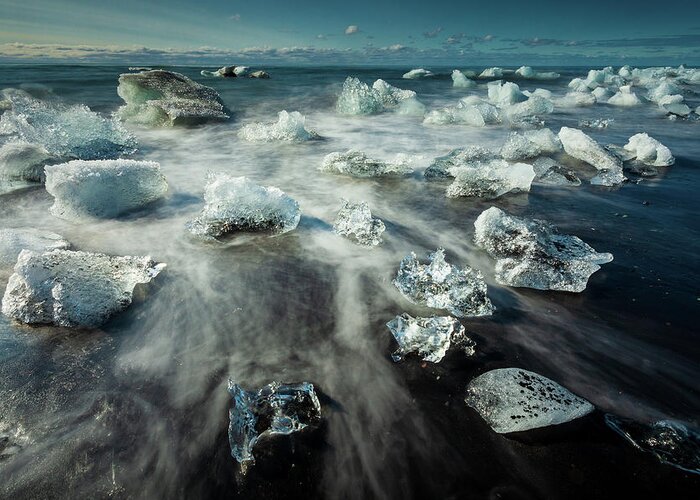 Iceland Greeting Card featuring the photograph Iceberg Beach by Peter OReilly