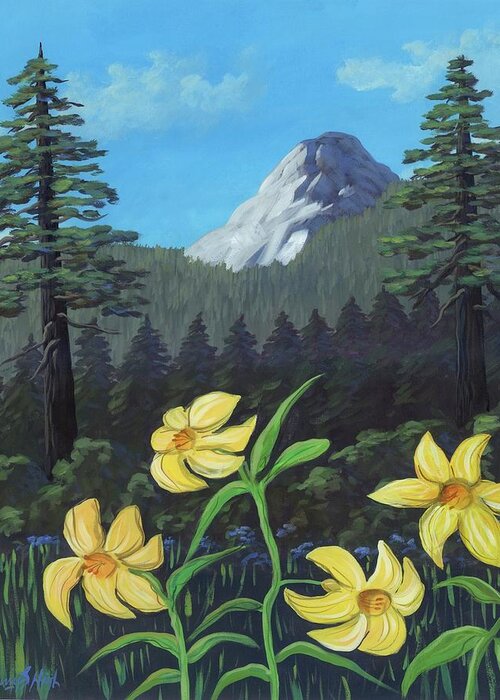 Idyllwild Greeting Card featuring the painting Idyllwild by Gerry High