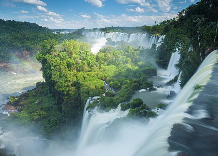 Scenics Greeting Card featuring the photograph Igauzu Falls In Argentina by Grant Ordelheide