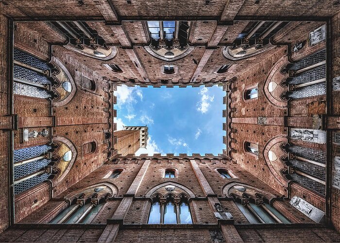 Siena Greeting Card featuring the photograph Il Palazzo Del Mangia, Siena by Massimo Cuomo