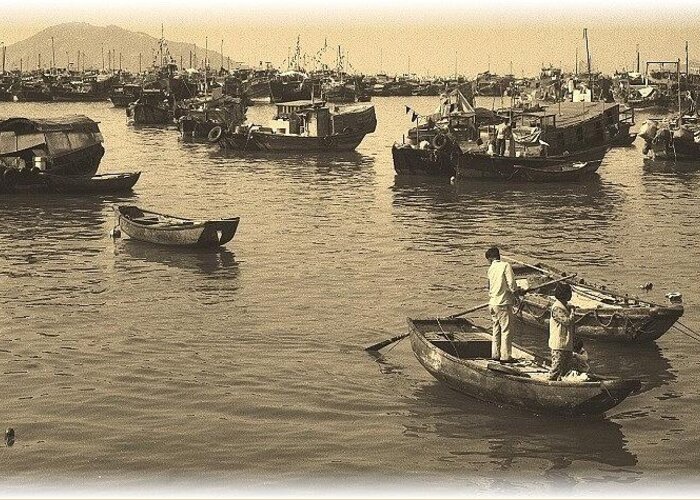 China Greeting Card featuring the photograph In the Harbour by Fred Bailey