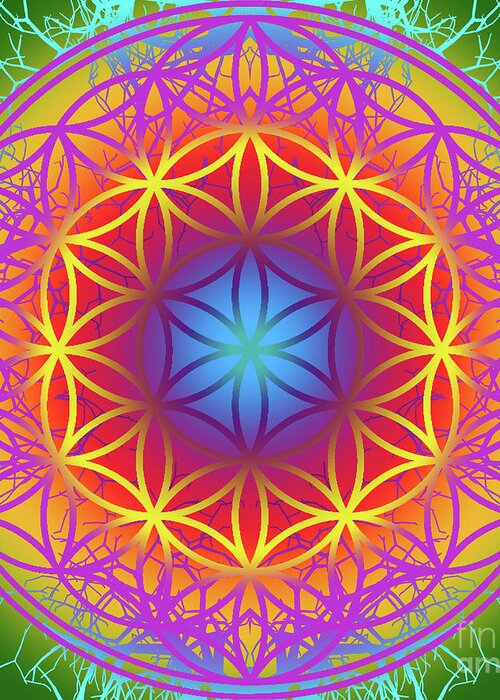 Geometry Greeting Card featuring the digital art Sacred Geometry, No. 2 by Walter Neal