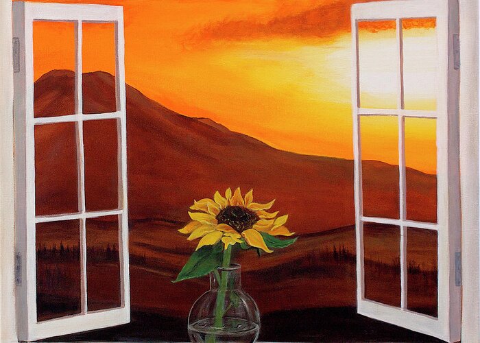 Sunshine Greeting Card featuring the painting In The Warmth of The Sun by Jeanette Sthamann