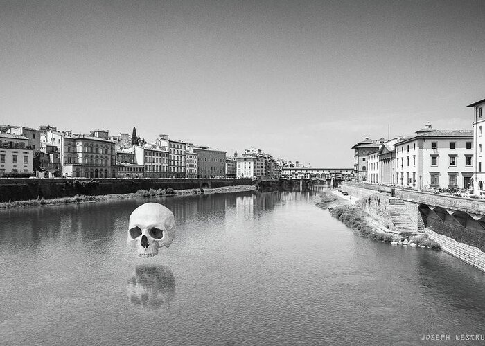 Skull Greeting Card featuring the photograph Interloping, Florence II by Joseph Westrupp