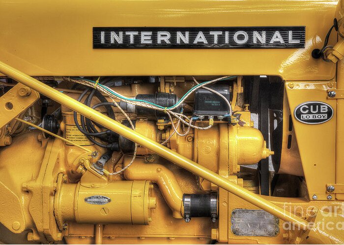 Tractor Greeting Card featuring the photograph International Cub Engine by Mike Eingle