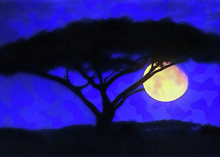 Shadow Of The Moon Greeting Card featuring the painting Into the Wild - 04 by AM FineArtPrints