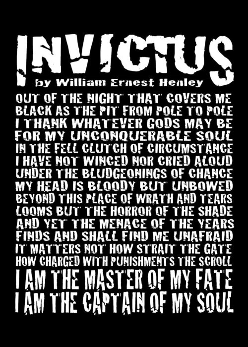 Invictus Greeting Card featuring the digital art Invictus - Grunge Style by Ginny Gaura