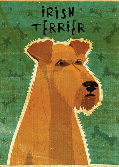 Irish Terrier Greeting Card featuring the digital art Irish Terrier by John W. Golden