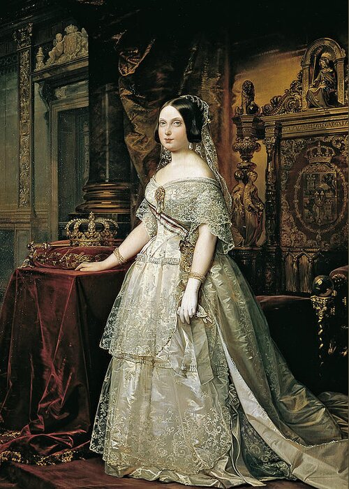 19th Century Art Greeting Card featuring the painting Isabel II de Espana by Federico de Madrazo