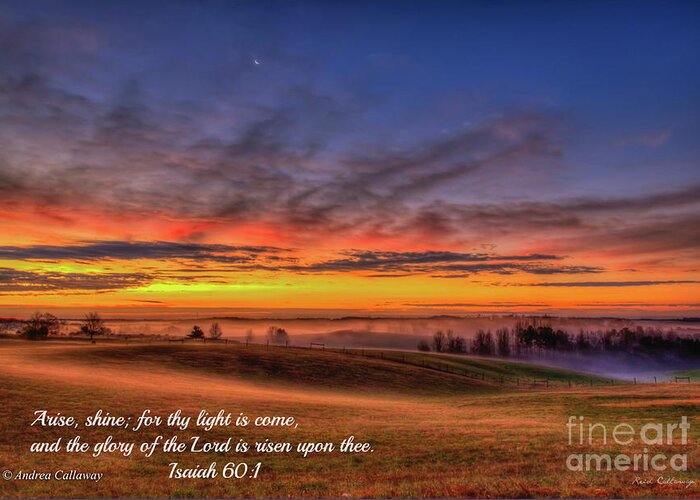  Greeting Card featuring the photograph Son Rise over Madison County by Andrea Callaway