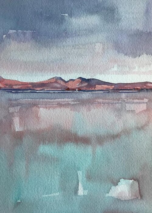 Moody Greeting Card featuring the painting Isle of Arran by Luisa Millicent