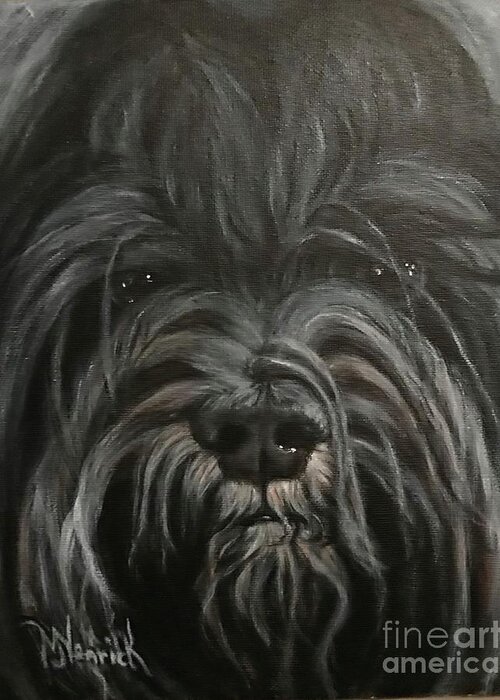 Tibetan Terrier Greeting Card featuring the painting Max by M J Venrick