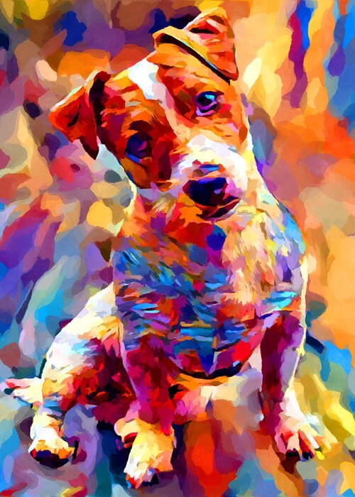 Jack Russell Terrier Greeting Card featuring the painting Jack Russell Terrier 3 by Chris Butler