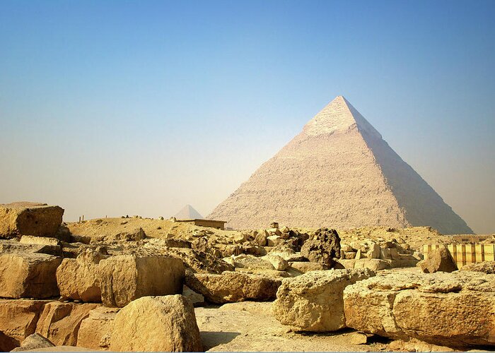 Clear Sky Greeting Card featuring the photograph Jafra Kefrén Pyramid by Pablo Charlón