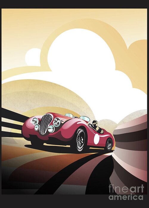 Classic Car Greeting Card featuring the painting Jaguar XK 120 by Sassan Filsoof