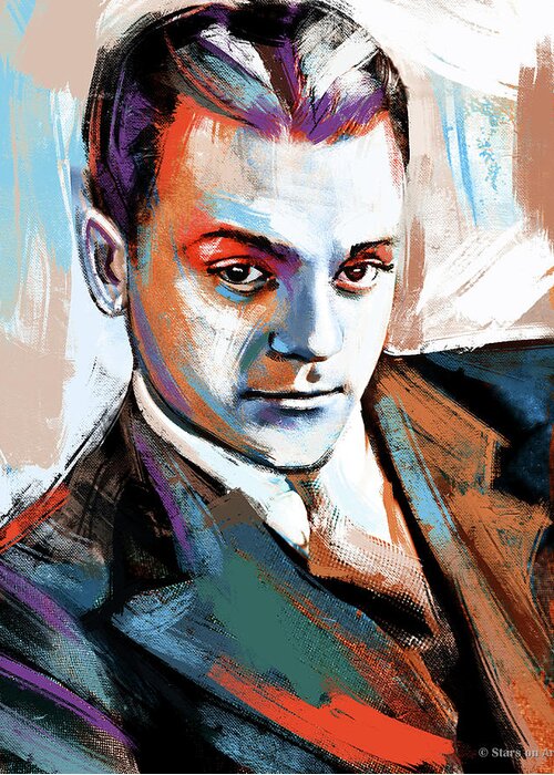 James Greeting Card featuring the painting James Cagney painting by Stars on Art