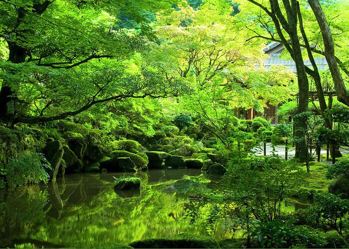 Scenics Greeting Card featuring the photograph Japanese Garden by Rawpixel