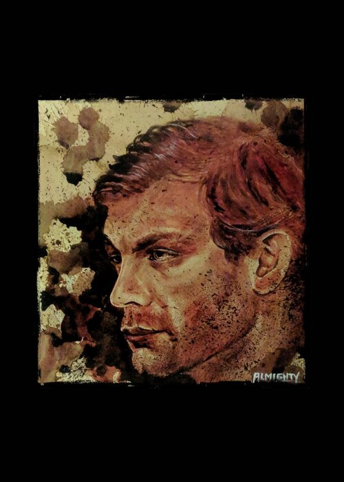 Ryan Almighty Greeting Card featuring the painting Jeffrey Dahmer by Ryan Almighty