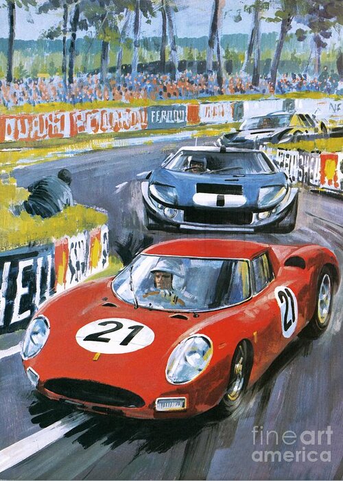 Driving Greeting Card featuring the painting Jochen Rindt Driving A 250 Lm Ferrari by Graham Coton