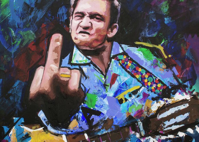 Johnny Cash Greeting Card featuring the painting Johnny Cash III by Richard Day