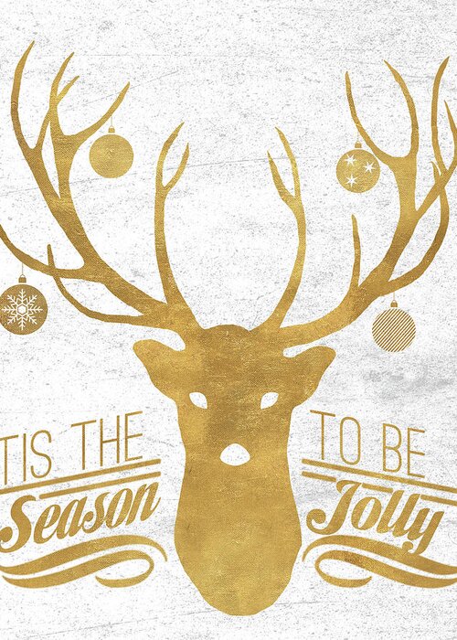 Jolly Greeting Card featuring the digital art Jolly Reindeer by Nicholas Biscardi
