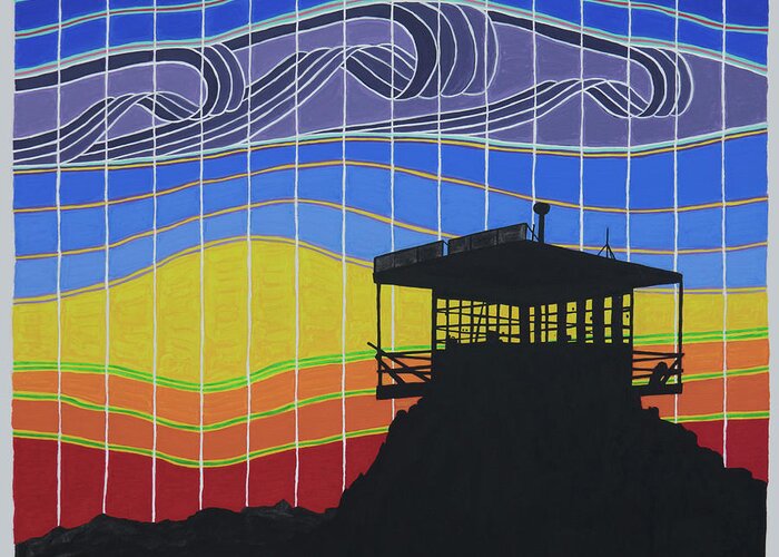 3d Greeting Card featuring the painting Jumbo Mountain Fire Lookout by Jesse Jackson Brown