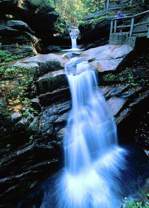 Kancamagus Highway Greeting Card featuring the photograph Kancamagus Highway Sabbaday Falls, New by John Elk Iii