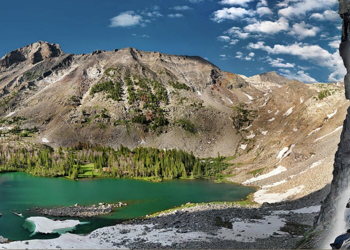 Idaho Scenics Greeting Card featuring the photograph Kane Lake Panoramic by Leland D Howard