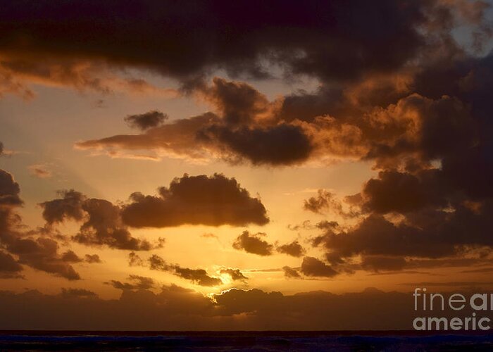 Sunset Greeting Card featuring the photograph Kapa'a Sunset Knockout by Debra Banks