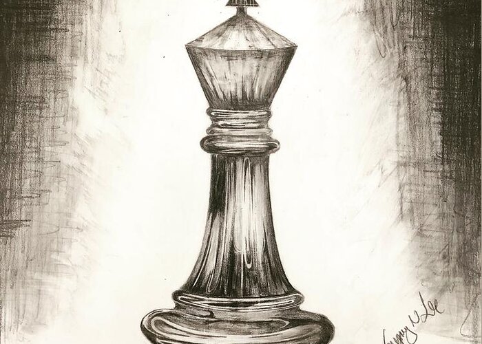 Chess Greeting Card featuring the drawing Ke8 by Gregory Lee