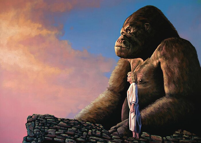 King Kong Greeting Card featuring the painting King Kong Painting by Paul Meijering