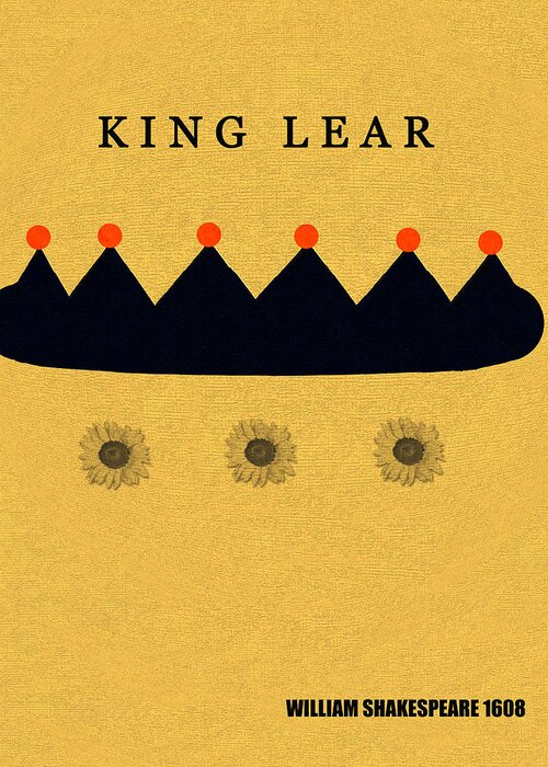 King Lear By William Shakespeare Greeting Card featuring the digital art King Lear minimalsim art book cover by David Lee Thompson