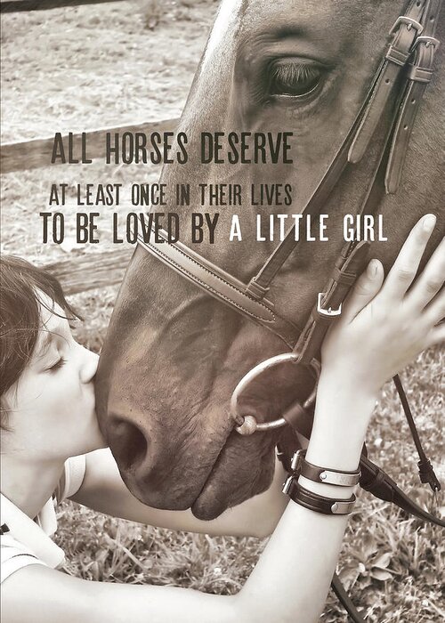 All Greeting Card featuring the photograph KISS YOU quote by Dressage Design
