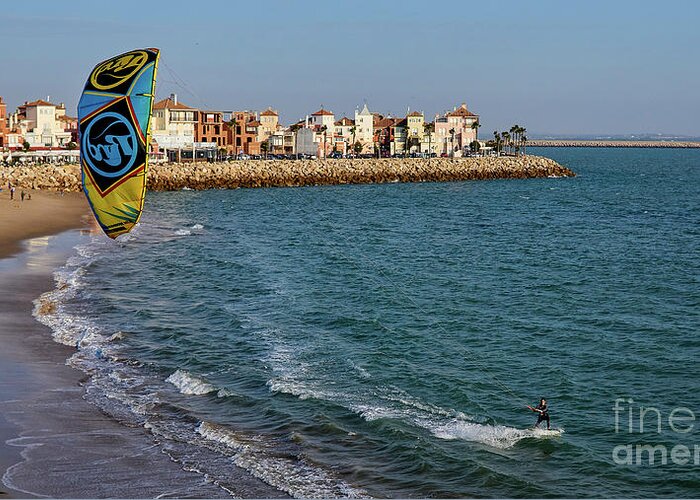 City Greeting Card featuring the photograph Kite Surfing at Fuerte Ciudad Beach by Pablo Avanzini